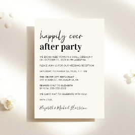 Invitation Réception De Mariage De Crème Moderne Minimale