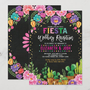 Invitation Réception de mariage de fiesta Fête Florale mexica