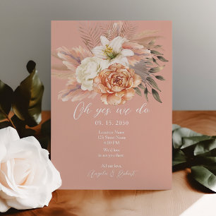 Invitation Réception De Mariage De L'Édifice Floral Peach