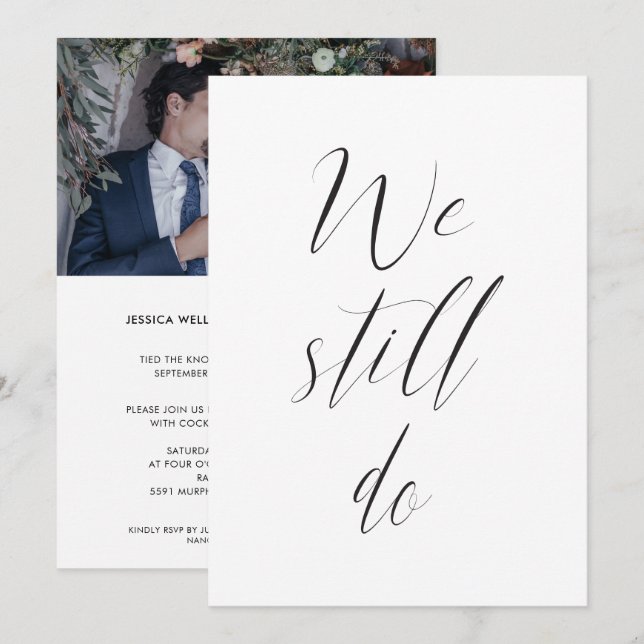 Invitation Réception de mariage de suite Nous nous marions to (Devant / Derrière)