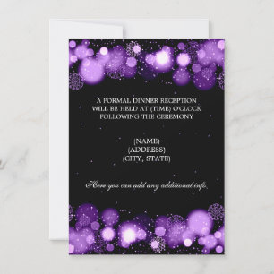 Invitation Réception de mariage d'hiver Lumières violettes