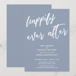 Invitation Réception de mariage Dusty Blue Happily Ever After