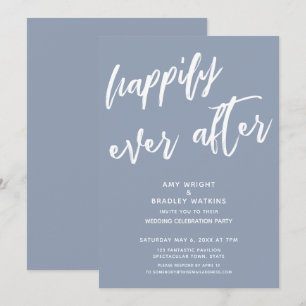 Invitation Réception de mariage Dusty Blue pour toujours heur
