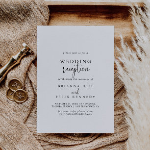Invitation Réception de mariage écriture élégante Calligraphi