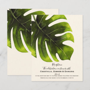 Invitation Réception de mariage élégante aux feuilles de palm