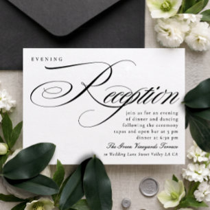 Invitation Réception de mariage élégante avec calligraphie te