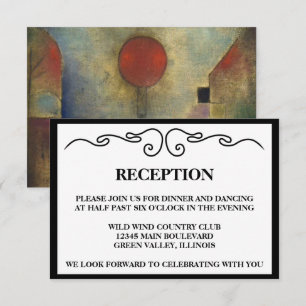Invitation Réception de mariage élégante "Ballon Rouge"
