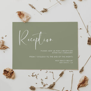 Invitation Réception de mariage élégante et moderne vert saug