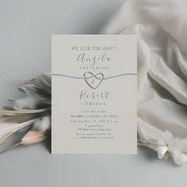 Invitation Réception de mariage élégante et poussiéreuse bleu