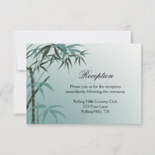 Invitation Réception de mariage en bambou naturel turquoise