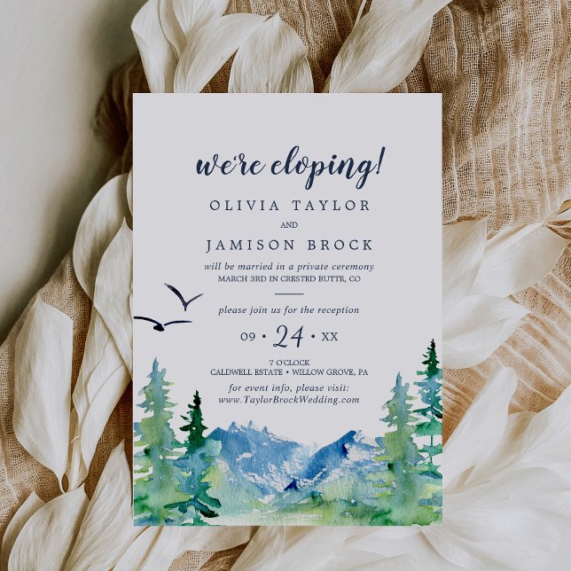 Invitation Réception de mariage en fuite dans les montagnes R (Créateur téléchargé)