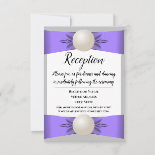 Invitation Réception de mariage en ruban Lavender & Grey Pear
