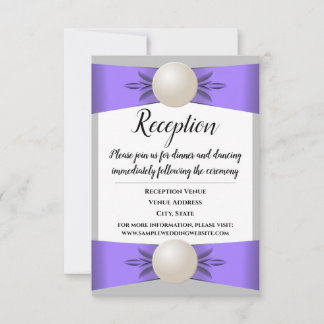 Invitation Réception de mariage en ruban Lavender & Grey Pear