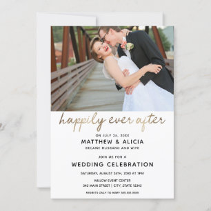 Invitation Réception de mariage et heureux pour toujours