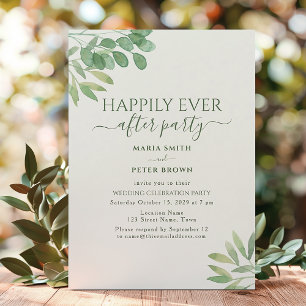 Invitation Réception de mariage Eucalyptus Happily Ever After