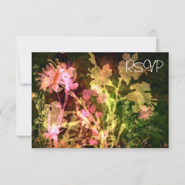 Invitation Réception de mariage floral brillante RSVP (Devant)