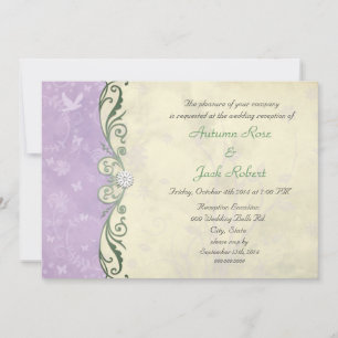 Invitation Réception de mariage floral jaune lavande