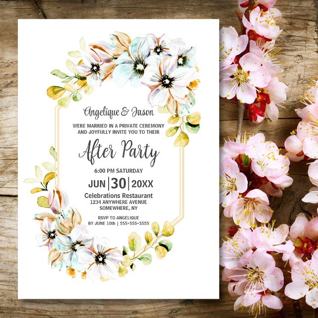 Invitation Réception De Mariage Floral Pastel (Créateur téléchargé)