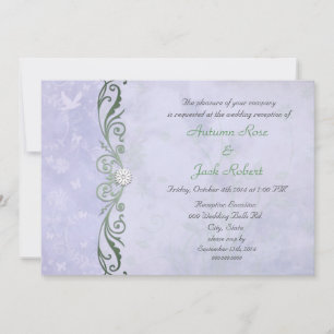 Invitation Réception de mariage floral printanier Pervenche