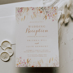 Invitation Réception de mariage floral Wild Meadow Fall