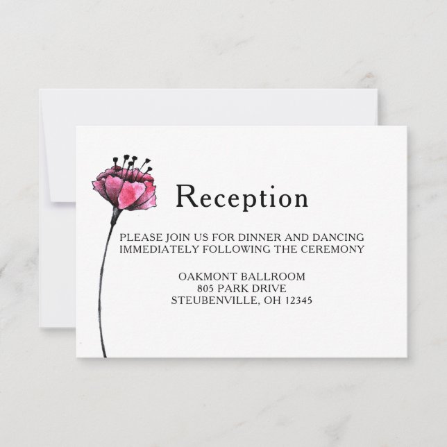 Invitation Réception De Mariage Florale (Devant)