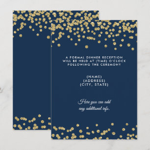 Invitation Réception de mariage Gold Faux Parties scintillant