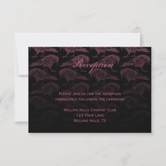 Invitation Réception de mariage gothique de Purple Raven (Devant)