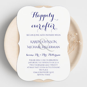 Invitation Réception De Mariage Heureux Minuit Bleu