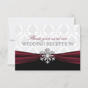 Invitation Réception de mariage hivernal avec ruban de Bourgo
