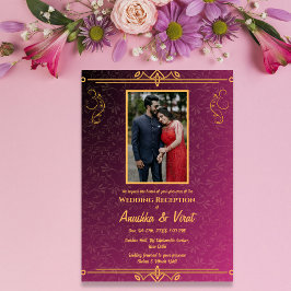 Invitation Réception de mariage indienne image personnalisée
