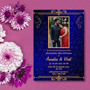 Invitation Réception de mariage indienne image personnalisée
