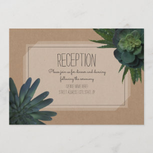 Invitation Réception De Mariage Inspiré De Cardstock Succulen
