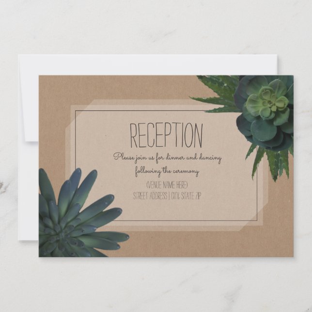 Invitation Réception de mariage inspirée de papier carton Suc (Devant)