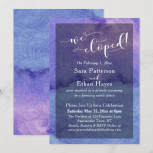 Invitation Réception de mariage intime avec aquarelle violett