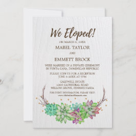 Invitation Réception de mariage intime bohème rustique avec f