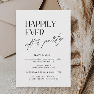 Invitation Réception de mariage intimiste minimaliste
