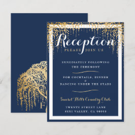 Invitation Réception de mariage Moderne Arbre de Saule Bleu O
