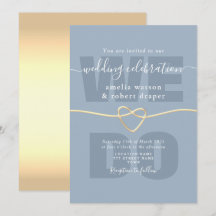 Réception de mariage moderne bleu poussiéreux