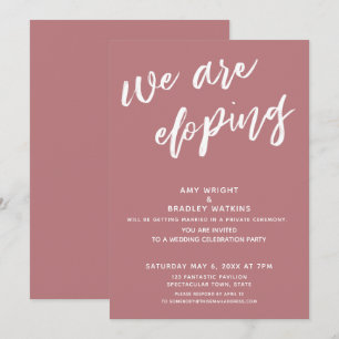 Invitation Réception de mariage moderne dusty rose pour une f