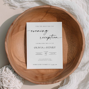 Invitation Réception De Mariage Moderne Et Élégante Le Soir