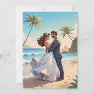 Invitation réception de mariage moderne et heureux après une 