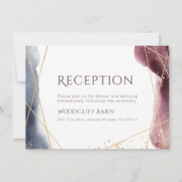 Invitation Réception de mariage moderne géométrique aquarelle