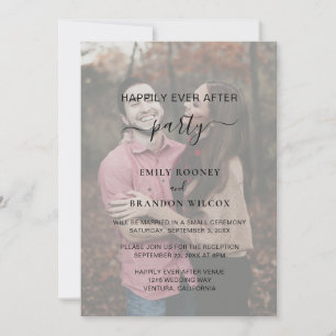Invitation Réception de mariage moderne simple avec photo sur