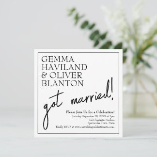 Invitation Réception de mariage moderne simple et bordée
