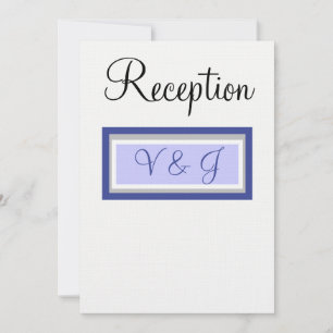 Invitation Réception de mariage monogramme bleu pâle et blanc