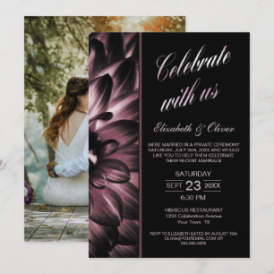 Invitation Réception de mariage Moody Rose Floral Photo