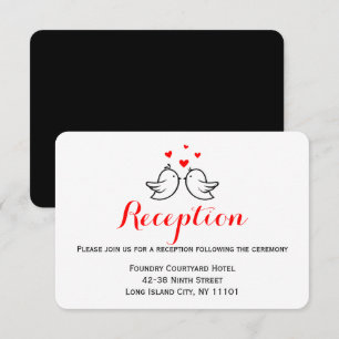 Invitation Réception de mariage noir Rouge Inséparables Amour