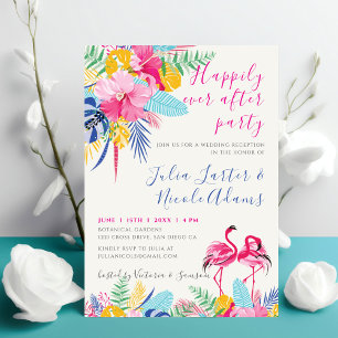 Invitation Réception de mariage pour la forêt sauvage tropica