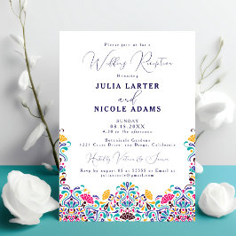 Invitation Réception de mariage Rainbow Fiesta mexicaine vibr