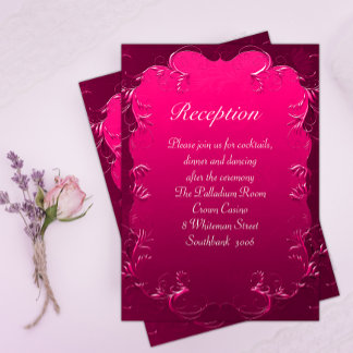 Invitation Réception de mariage romantique rose Vintage